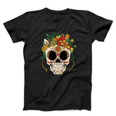 Sugar Skull And Flowers Unisex T-Shirt